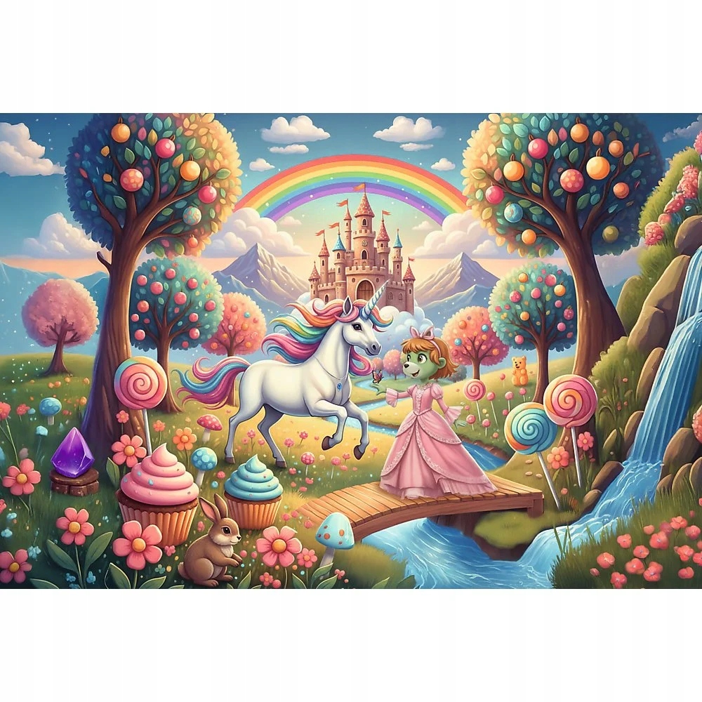 Puzzle 100 Inspired by Fantasy: Jednorożec w Słodyczolandii (16574)