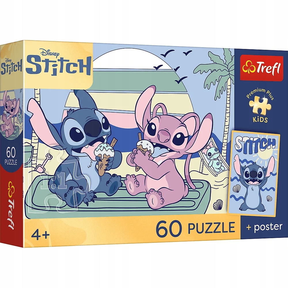 Puzzle 60 Premium Plus Kids: Zabawa ze Stitchem, Lilo & Stitch (17430)