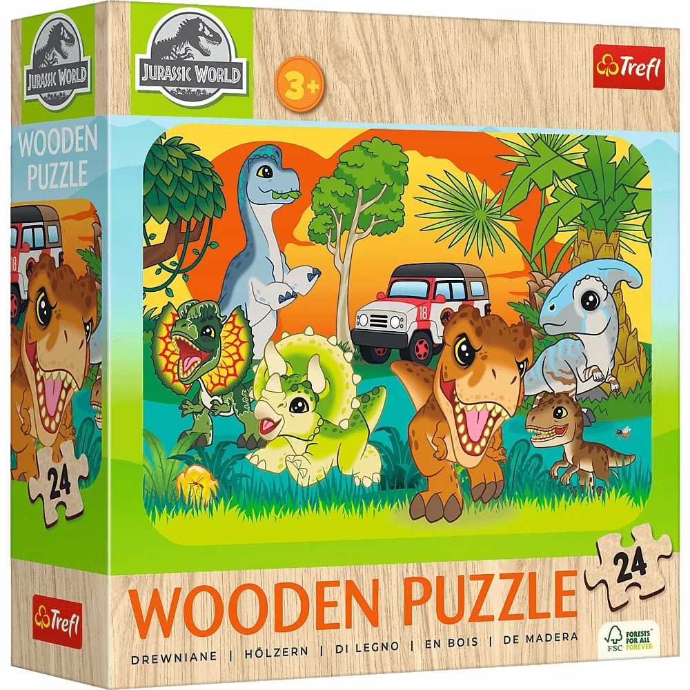 Puzzle drewniane 24 Jurassic World: Poznaj dinozaury (20276)