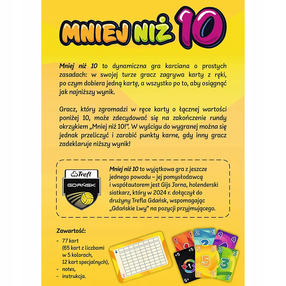 Gra karciana Mniej niż 10 (02880)