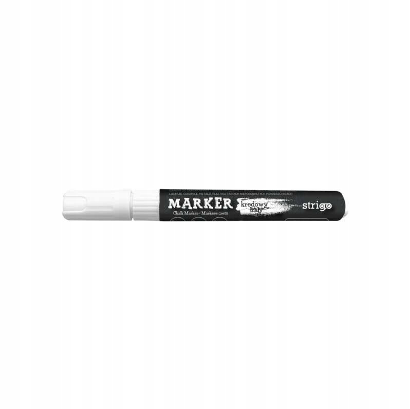 Marker kredowy biały 4,0mm okrągła końcówka, STRIGO (3246)