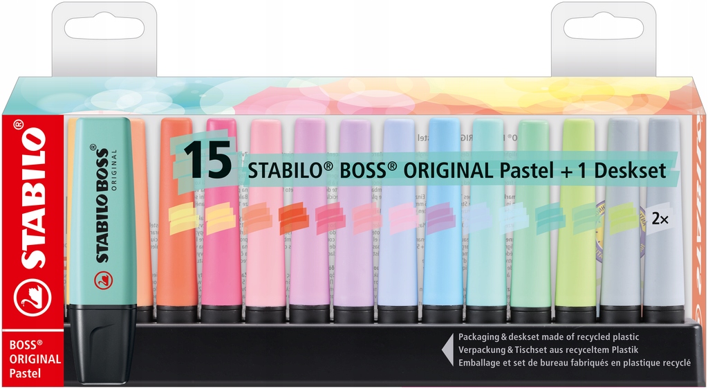 STABILO Boss Oryginal Pastel Zestaw zakreślaczy 15 szt. (7015-02)