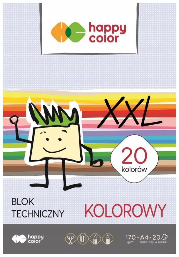 Blok Techniczny A4/20k kolorowy xxl, Happy Color (3717 2030-09)