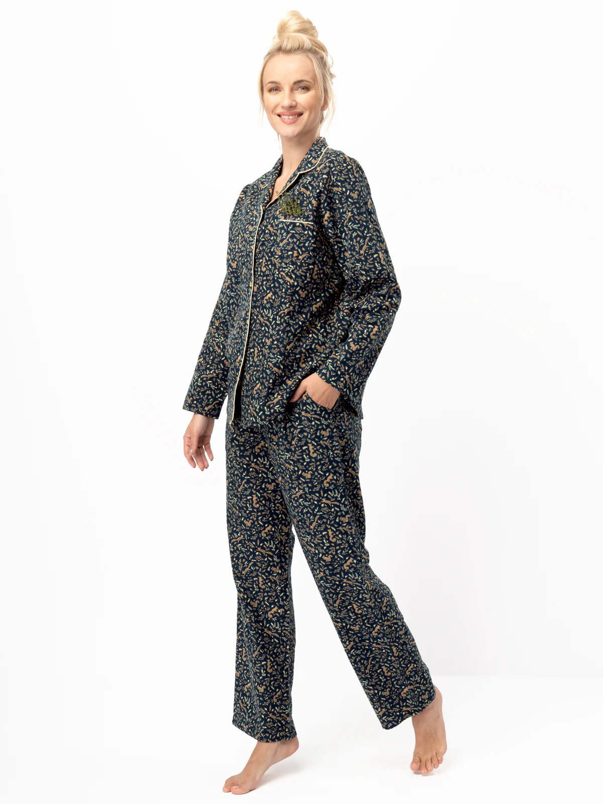 JESIENNY FLANELOWY KOMPLET DAMSKI W WIEWIÓRKI ROZMIAR S view 2