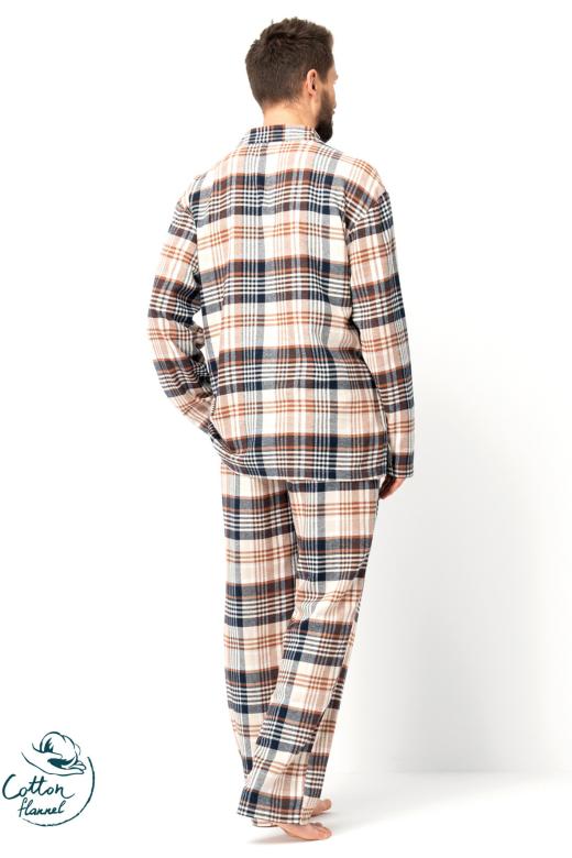 Piżama męska flanelowa w kratę koszulowa góra z długimi spodniami rozmiar M view 5