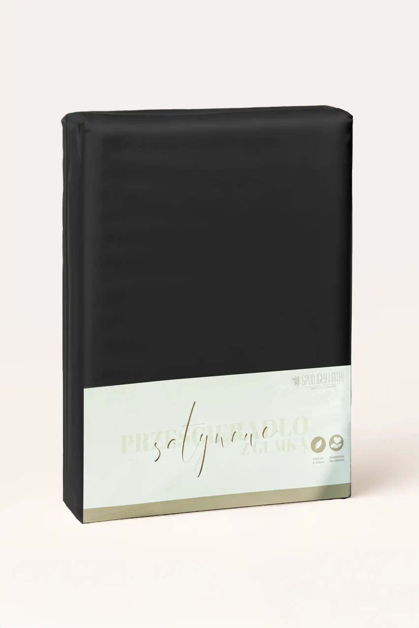 Czarne Prześcieradło Satyna Z Gumką 140x200