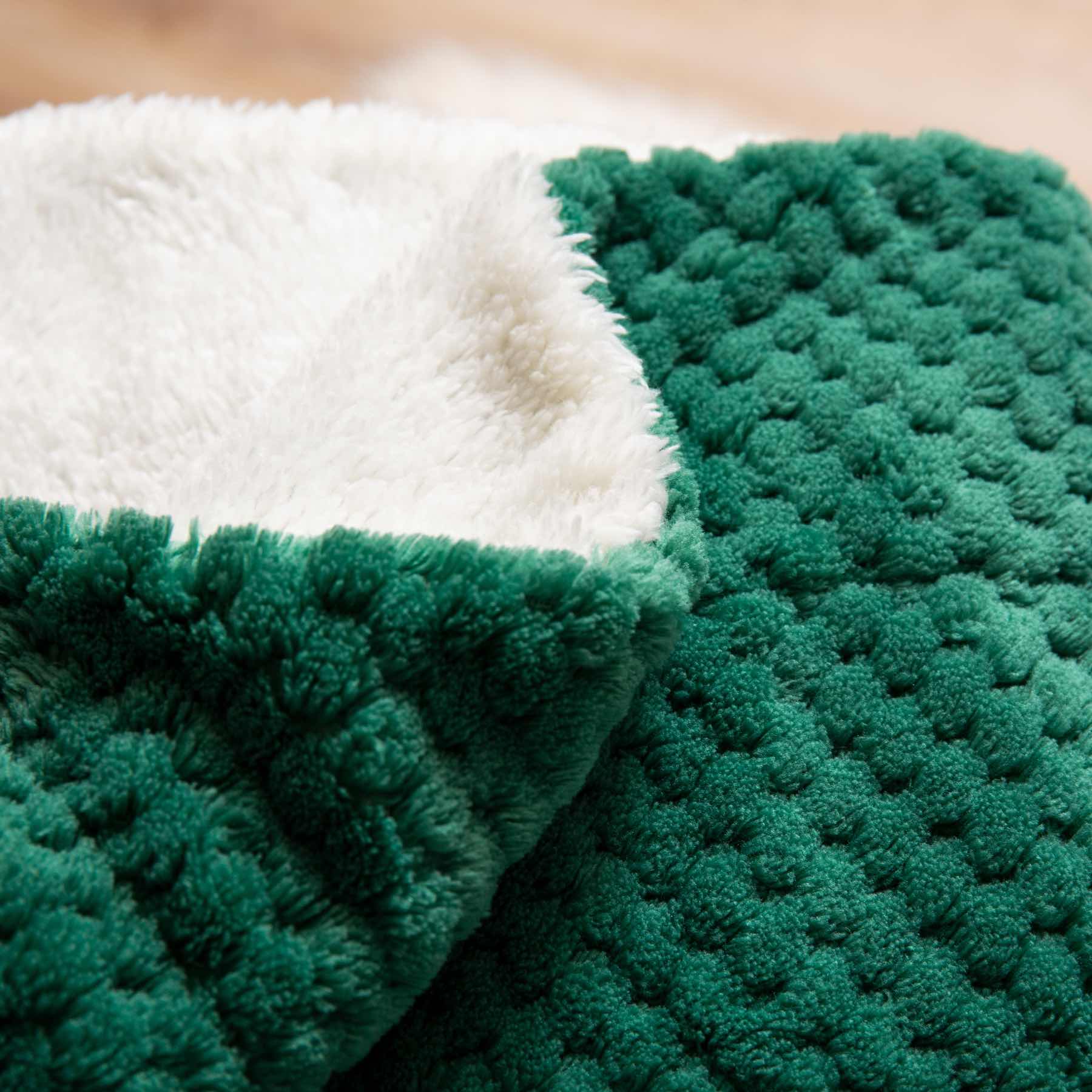 Butelkowa Zieleń Koc Z Mikrofibry Baranek 150x200 view 3