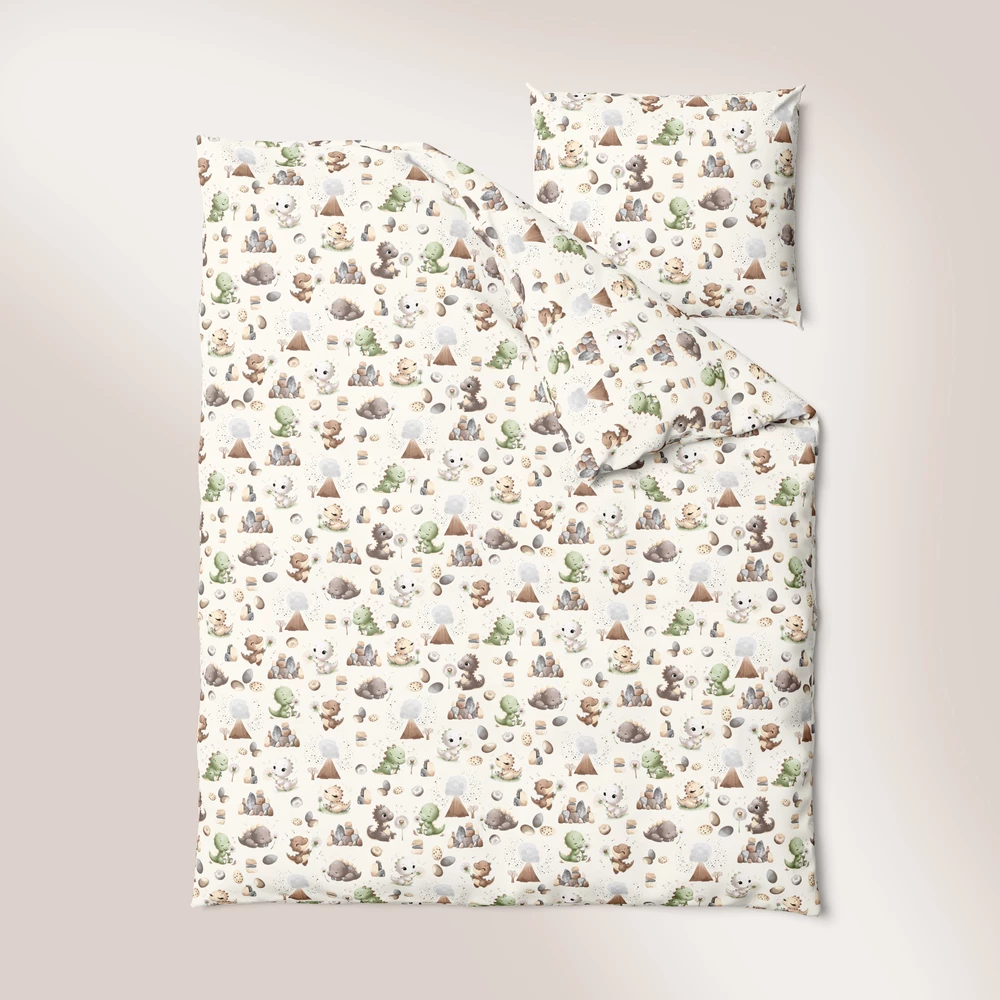 POŚCIEL DZIECIĘCA DINOZAURY BEŻ 100/140 + 50/60 view 2