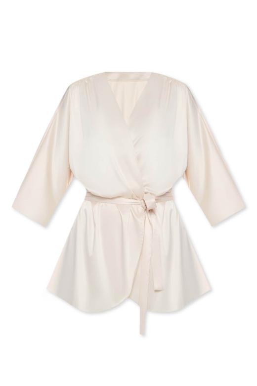 Eleganckie kimono damskie z miękkiej satyny włoskiej rozmiar L