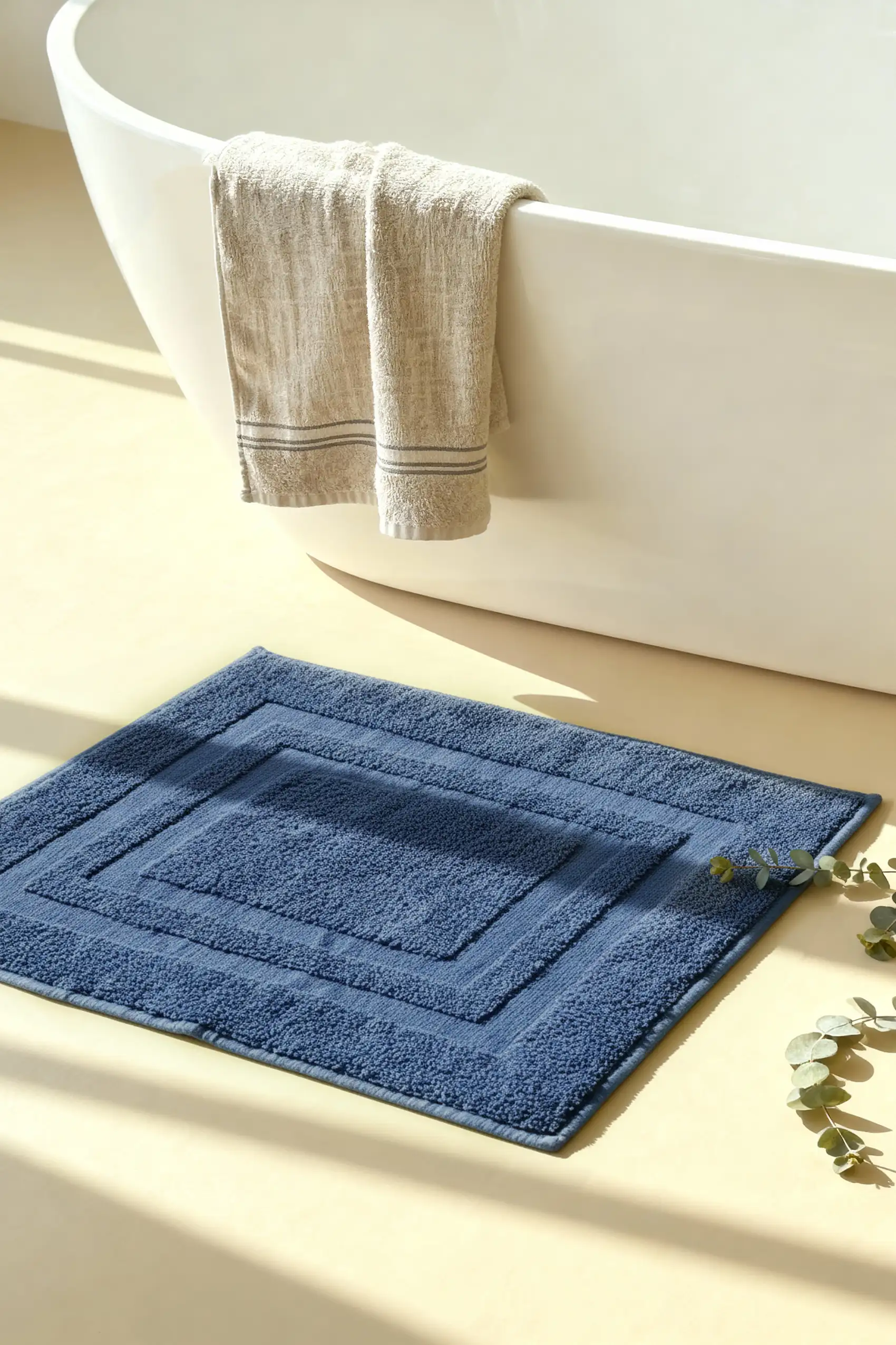 Dywanik Łazienkowy Bawełniany 50x70 Granatowy 1000g/m2 view 3