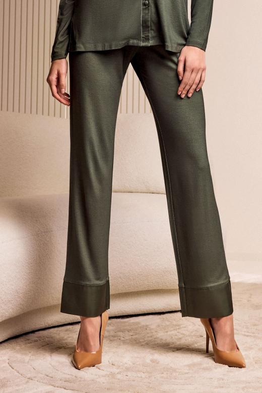 Długa piżama damska z wiskozy rozpinana góra proste spodnie rozmiar 38 view 4