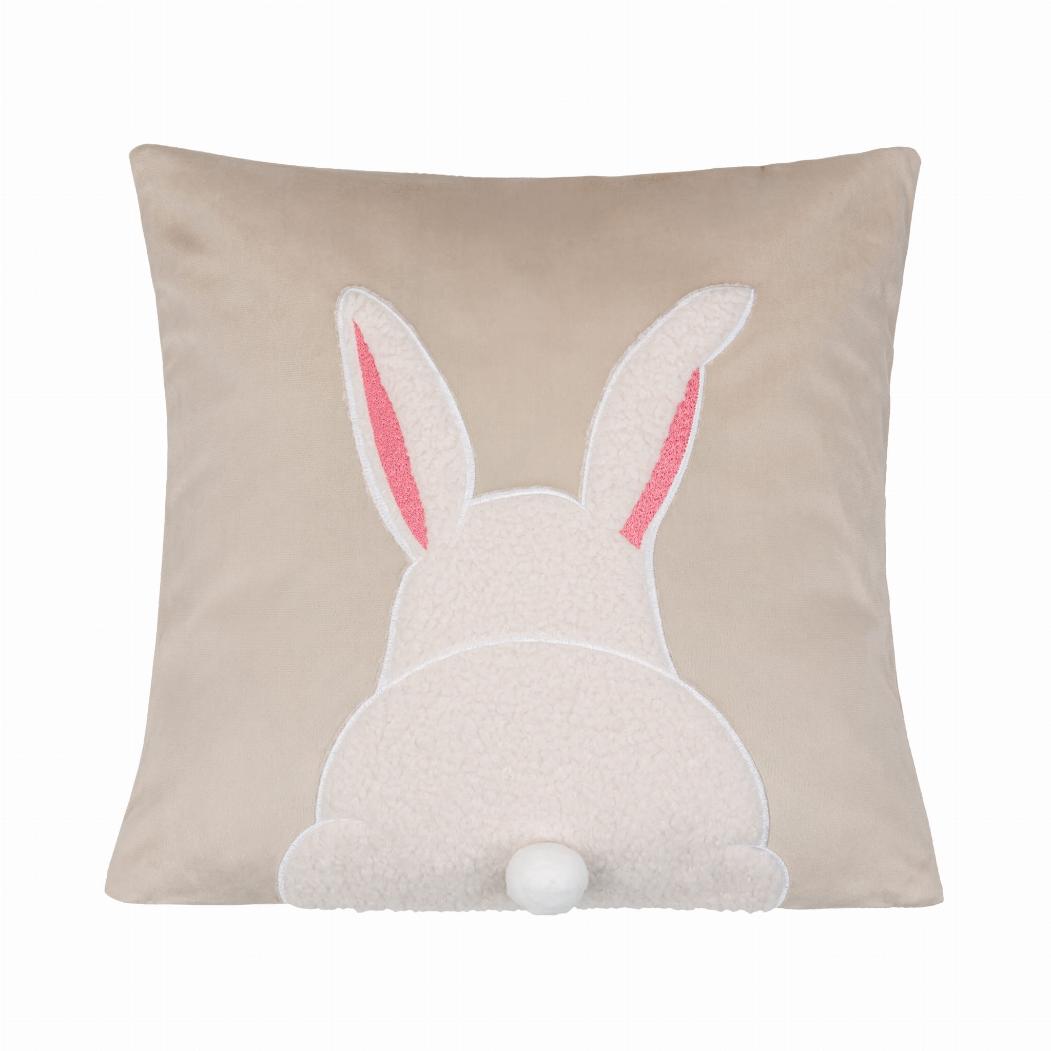 Beżowa Świąteczna Poszewka 45x45 BUNNY view 2