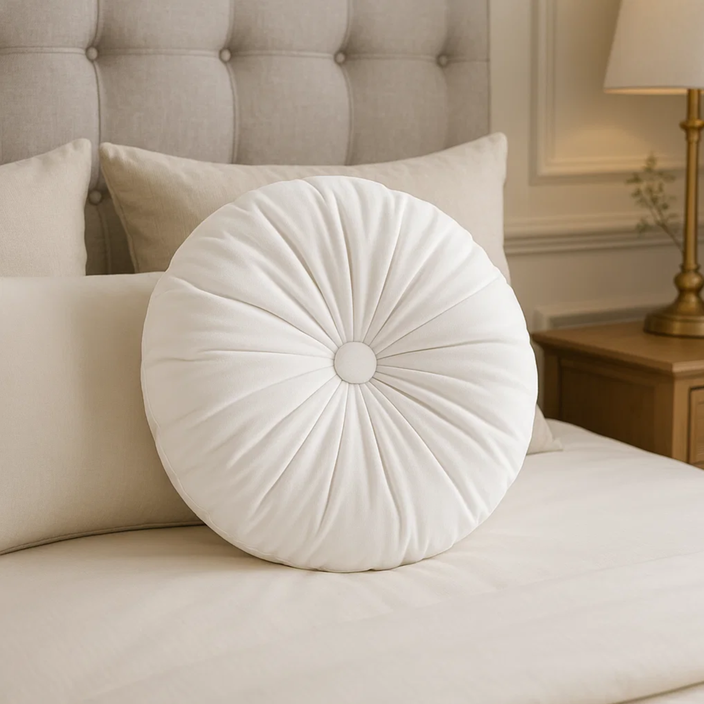 PODUSZKA OZDOBNA WELUROWA CIEMNO BIAŁA view 3