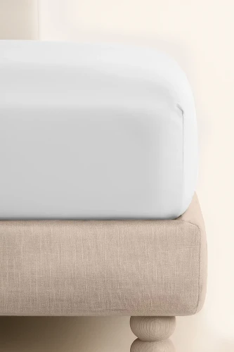Białe Prześcieradło Satyna Z Gumką 200x200