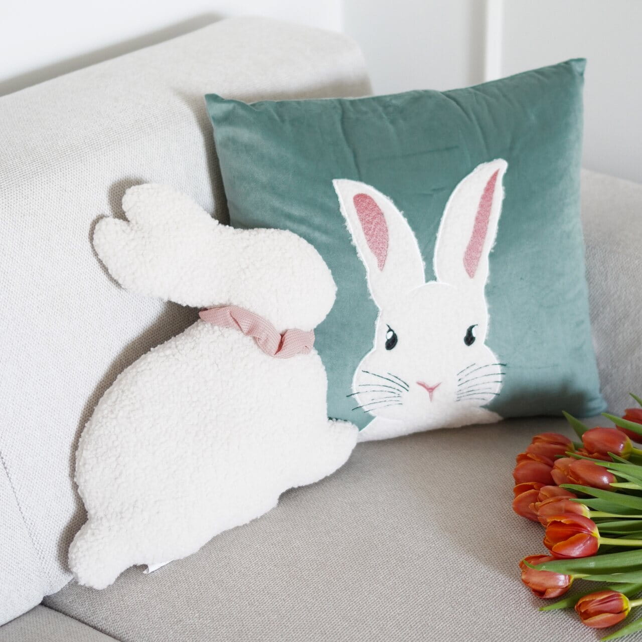 Szałwiowa Świąteczna Poszewka 45x45 BUNNY