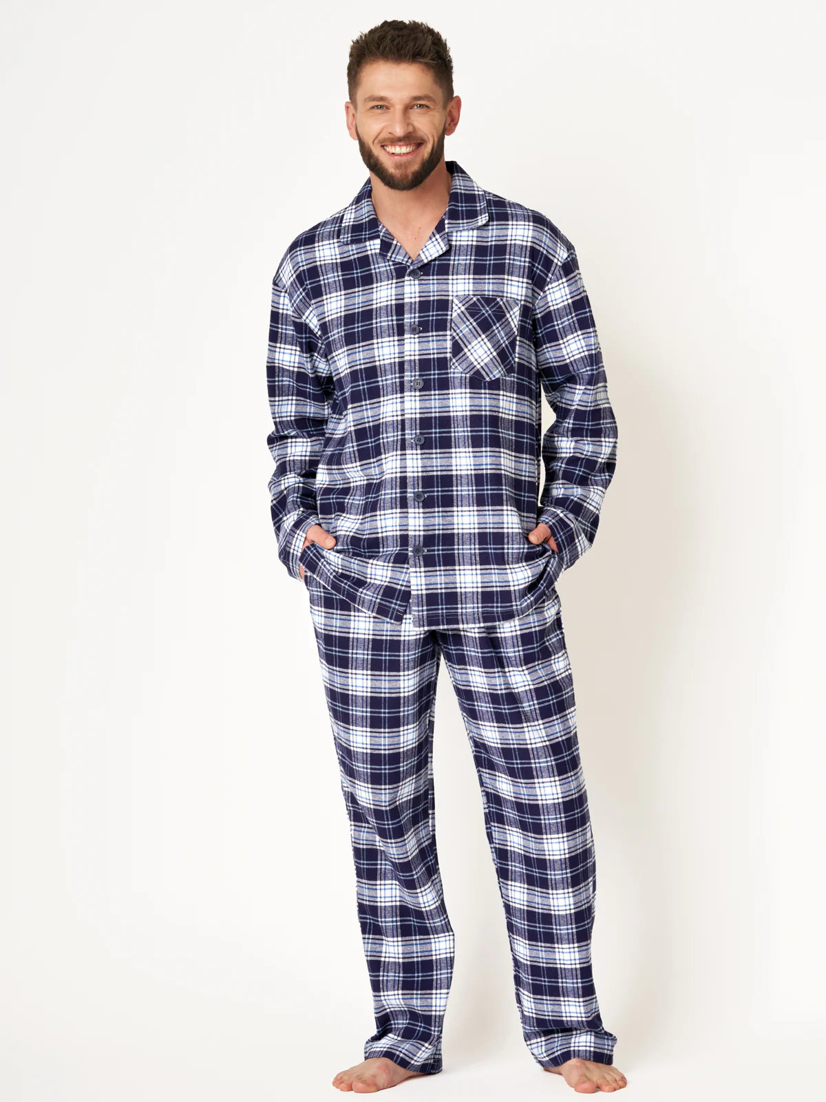 Ciepła męska piżama flanelowa rozmiar L view 3