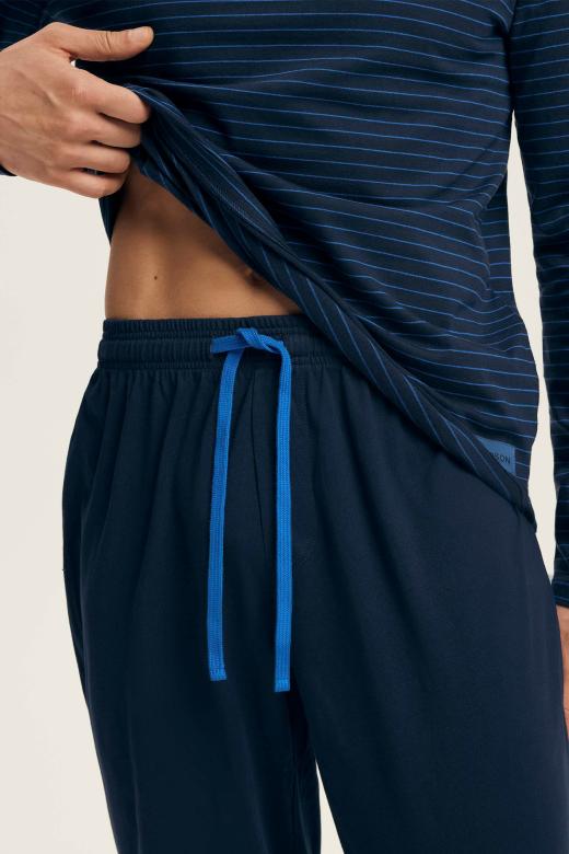 Piżama męska bawełniana z długim rękawem i prostymi spodniami rozmiar M view 3