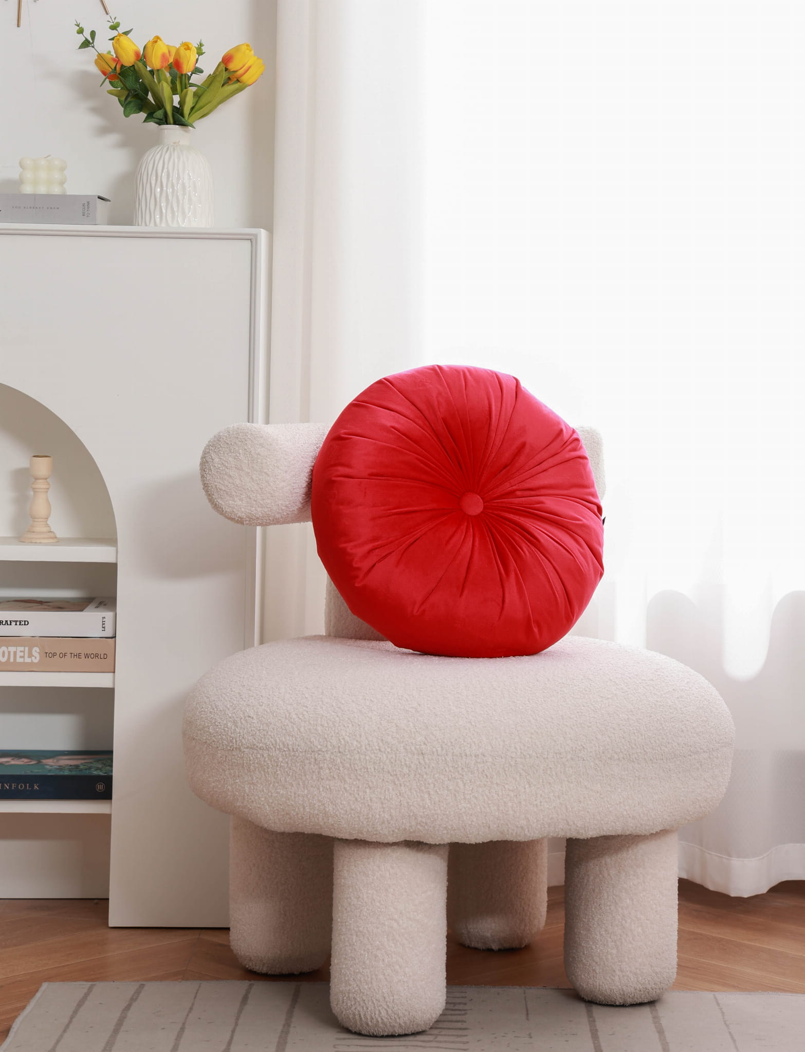 PODUSZKA OZDOBNA WELUROWA CZERWONA view 3