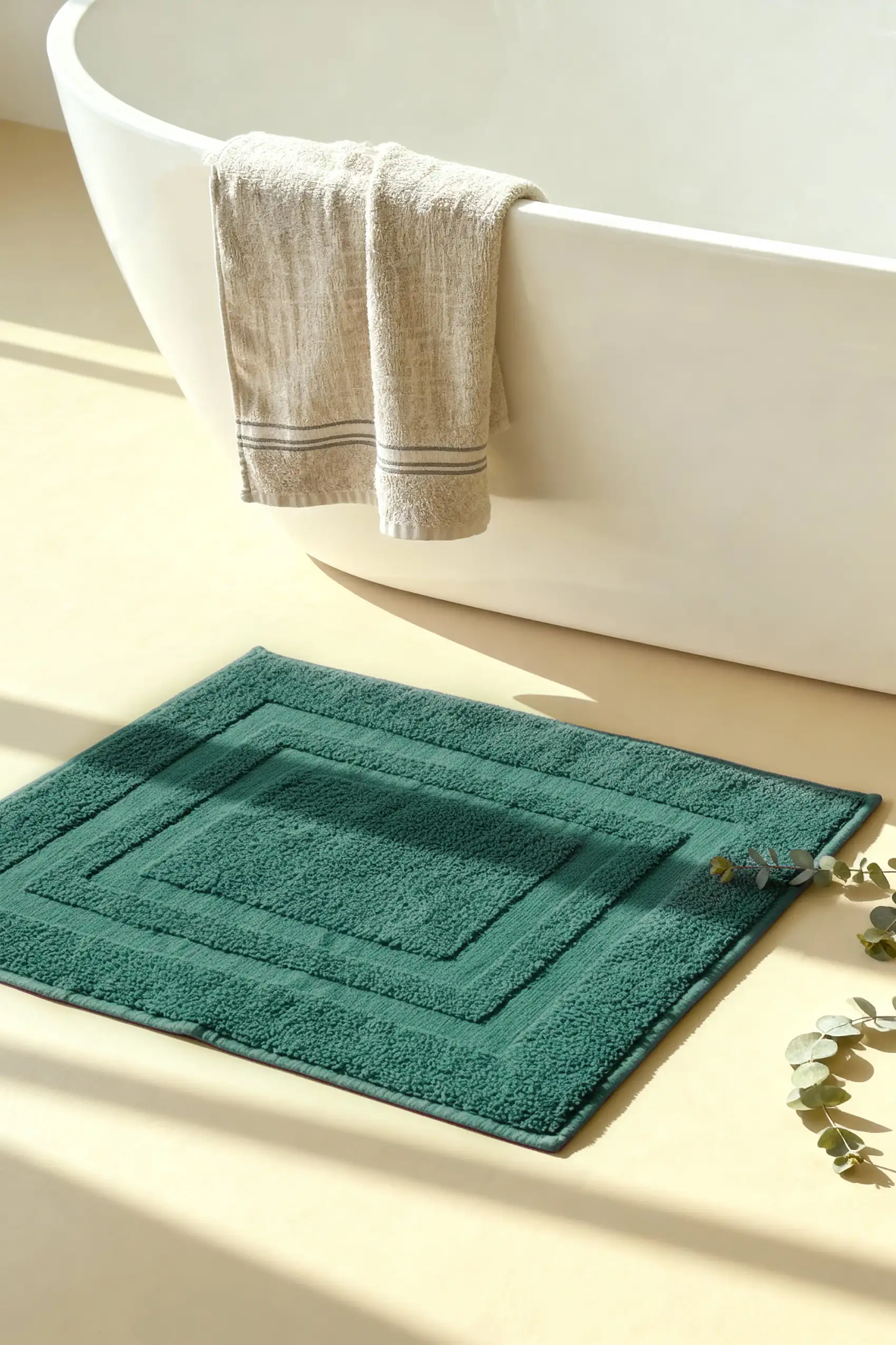 Dywanik Łazienkowy Bawełniany 50x70 Butelkowa Zieleń 1000g/m2 view 2