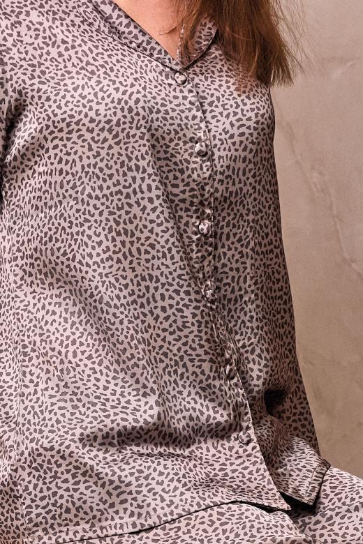 Długa piżama damska satynowa koszulowa góra z luźnymi spodniami zwierzęcy wzór rozmiar 36 view 6