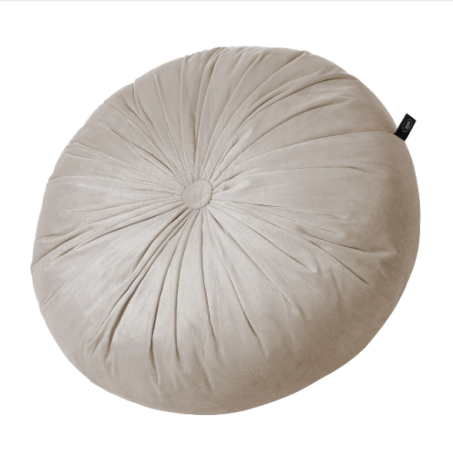 PODUSZKA OZDOBNA WELUROWA CIEMNO KREMOWA