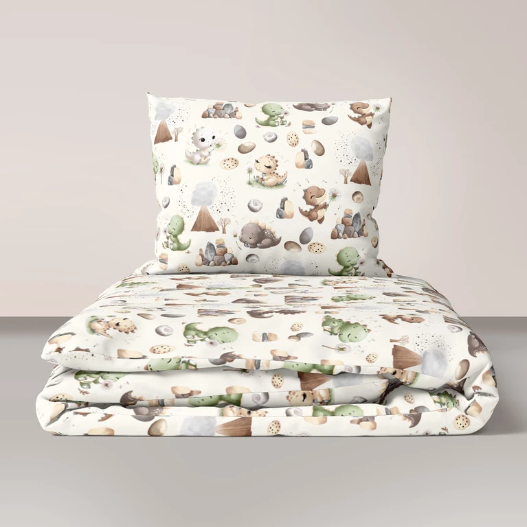 POŚCIEL DZIECIĘCA DINOZAURY BEŻ 100/140 + 50/60