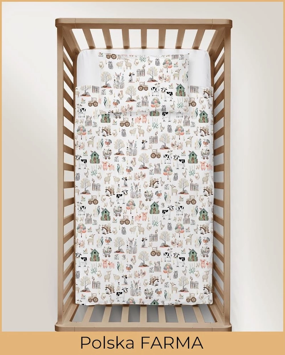 POŚCIEL DZIECIĘCA FARMA  BIAŁA 90/120 + 40/60 view 3