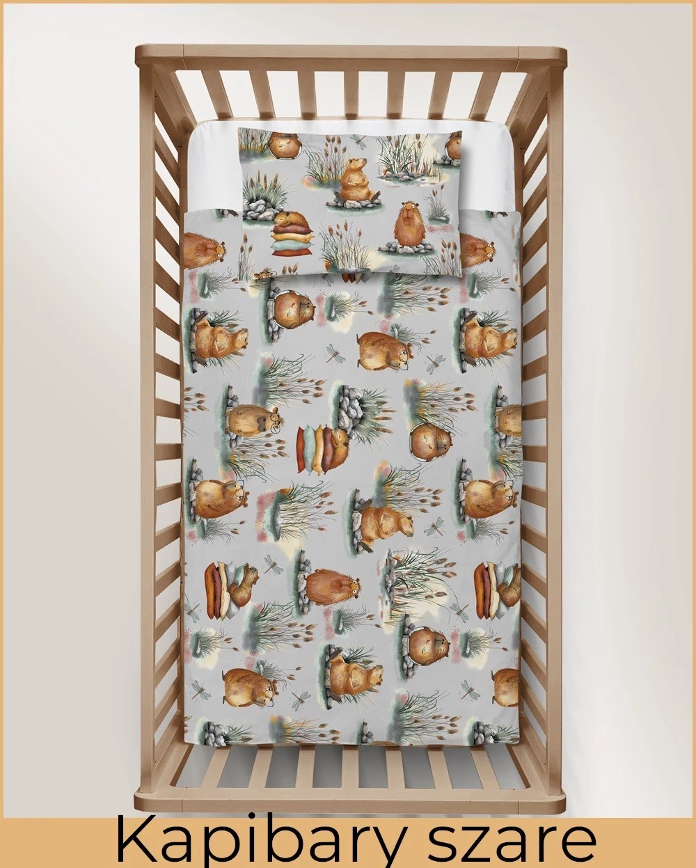POŚCIEL DZIECIĘCA KAPIBARA SZARA 90/120 + 40/60 view 3