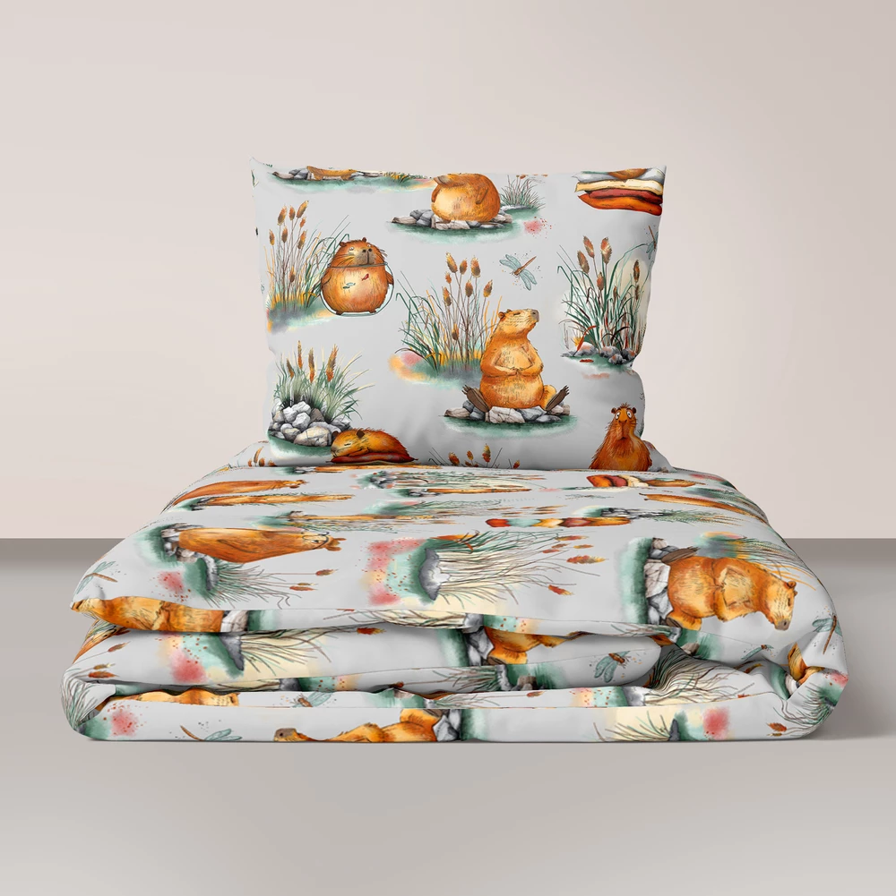 POŚCIEL DZIECIĘCA KAPIBARA SZARA 100/140 + 50/60 view 3