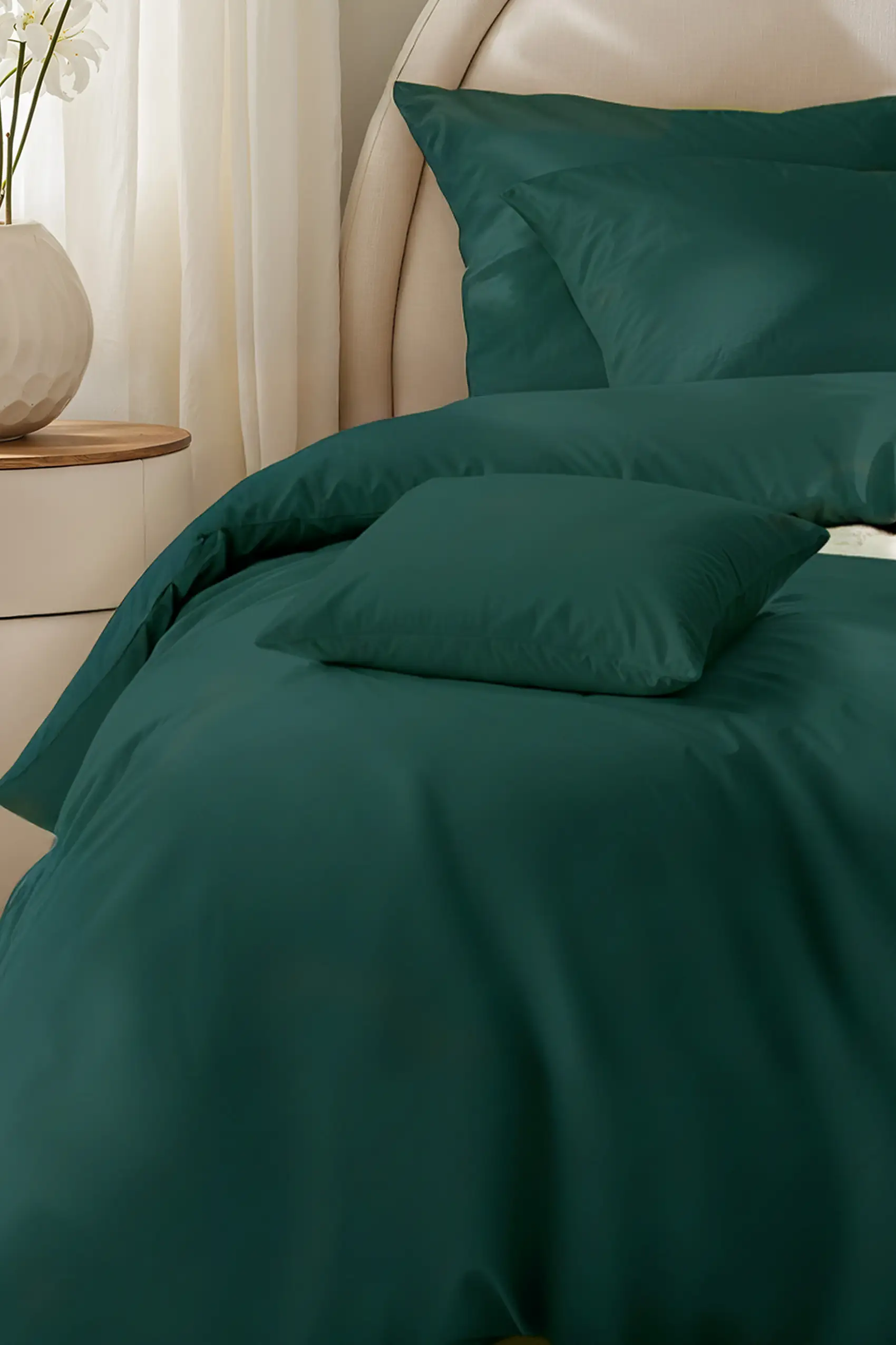 POŚCIEL SATYNOWA JEDNOBARWNA BUTELKOWA ZIELEŃ 160/200