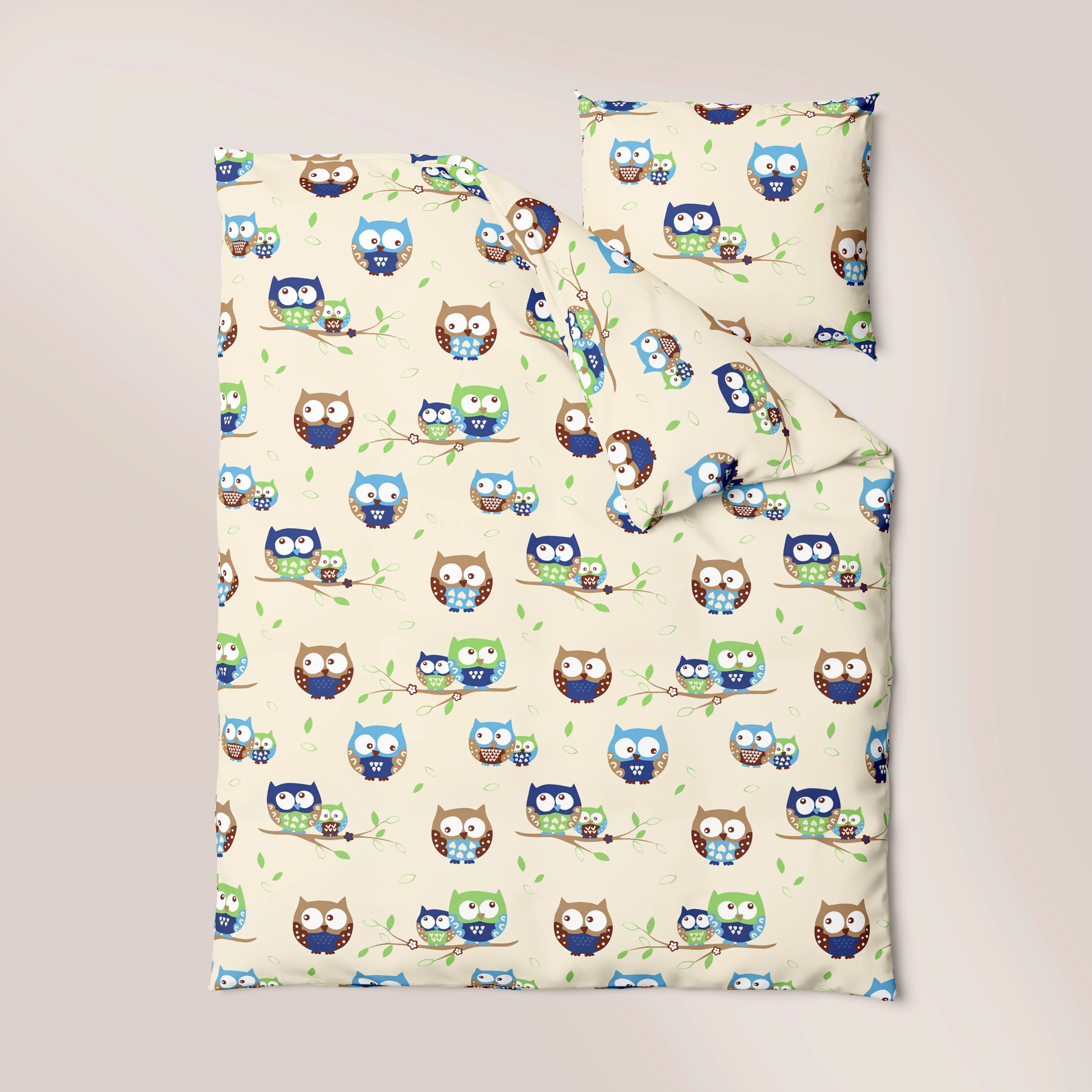 POŚCIEL DZIECIĘCA SÓWKI BEŻ 90/120 + 40/60 view 2