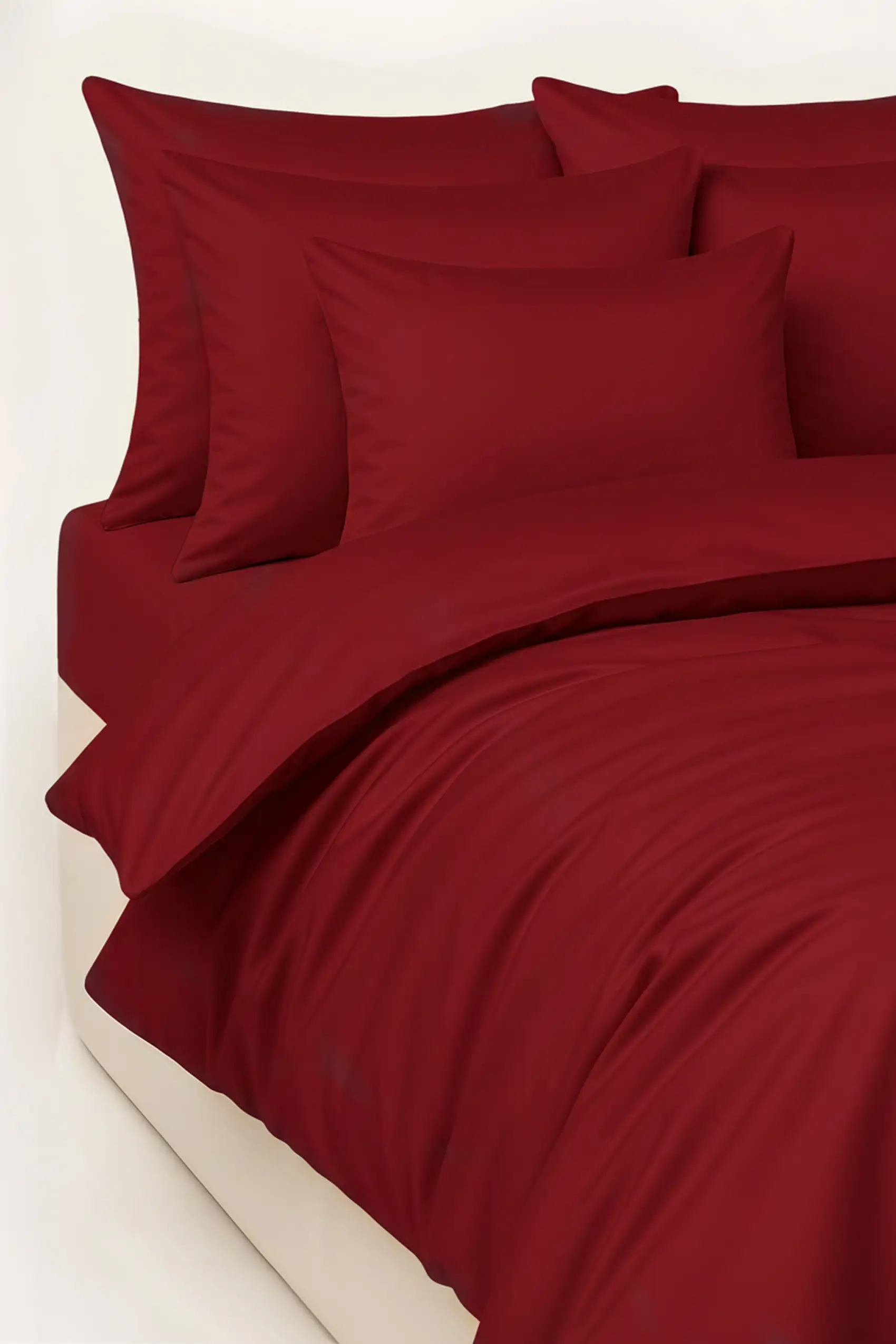 POŚCIEL SATYNOWA JEDNOBARWNA BORDOWA 160/200 view 2