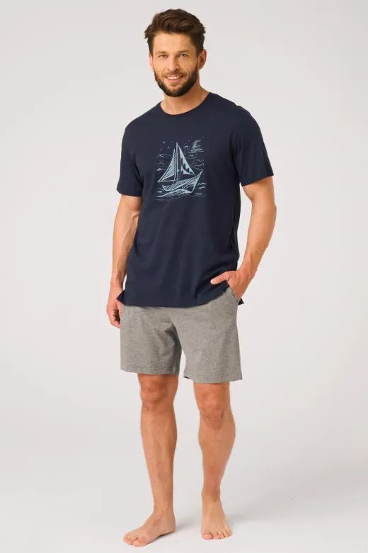 Piżama męska bawełniana krótka wygodny fason rozmiar L view 2