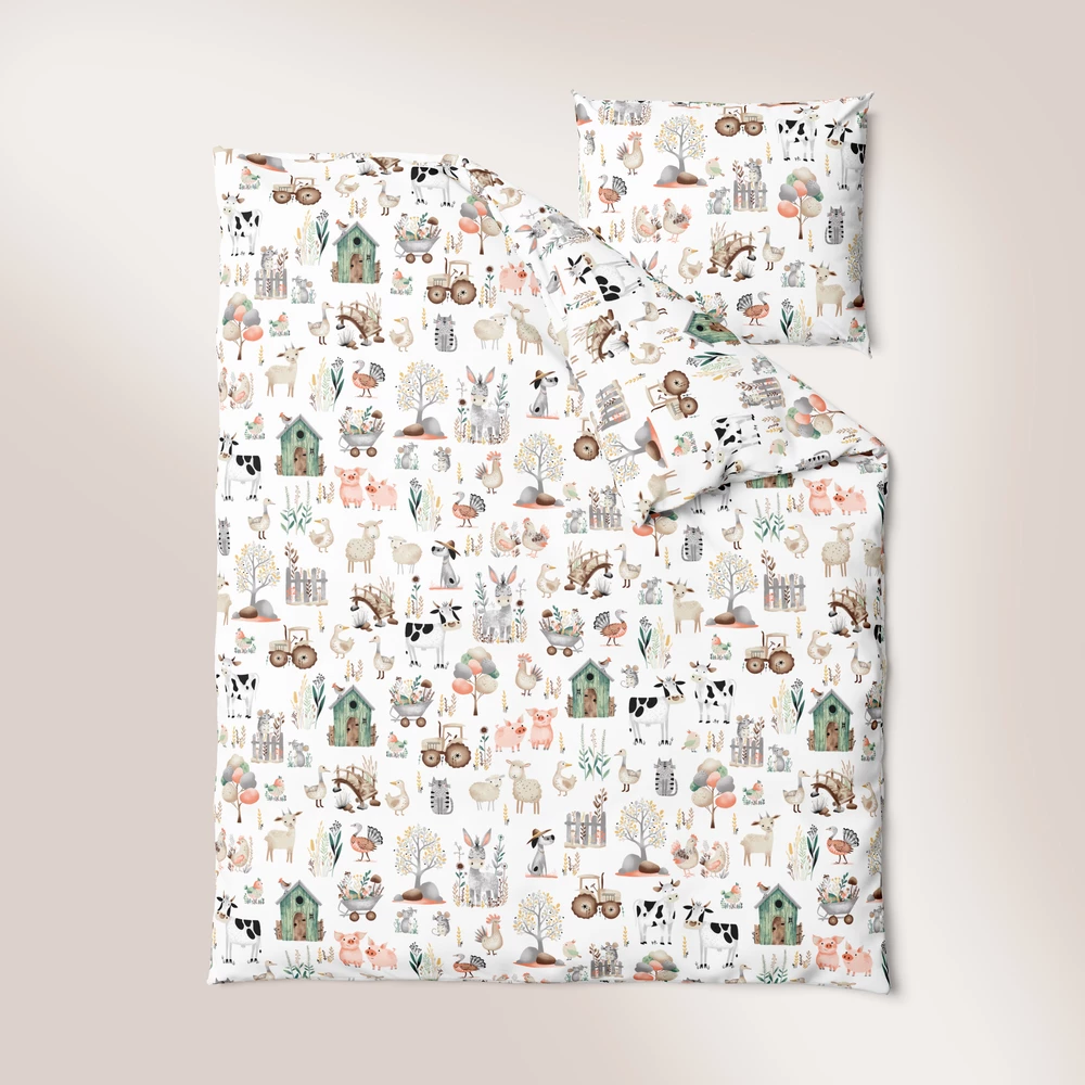 POŚCIEL DZIECIĘCA FARMA  BIAŁA 90/120 + 40/60 view 2