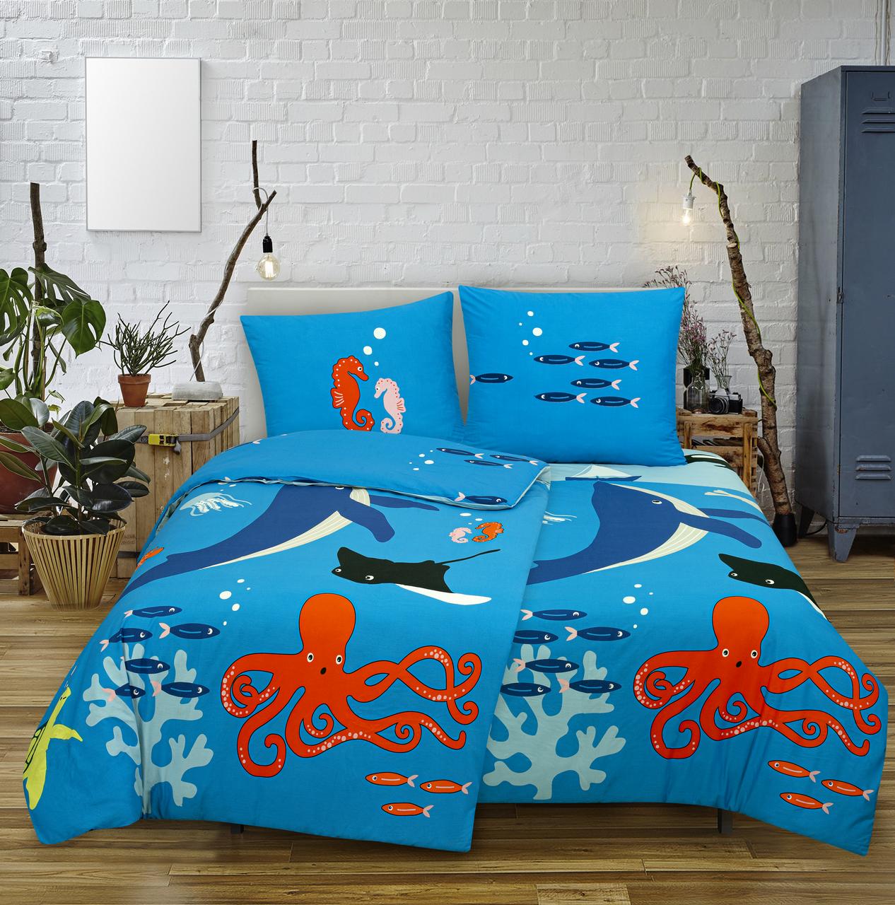 DZIECIĘCA POŚCIEL SATYNOWA DWUSTRONNA 140x200 WHALE view 4