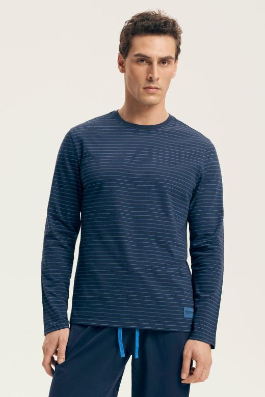 Piżama męska bawełniana z długim rękawem i prostymi spodniami rozmiar M view 6