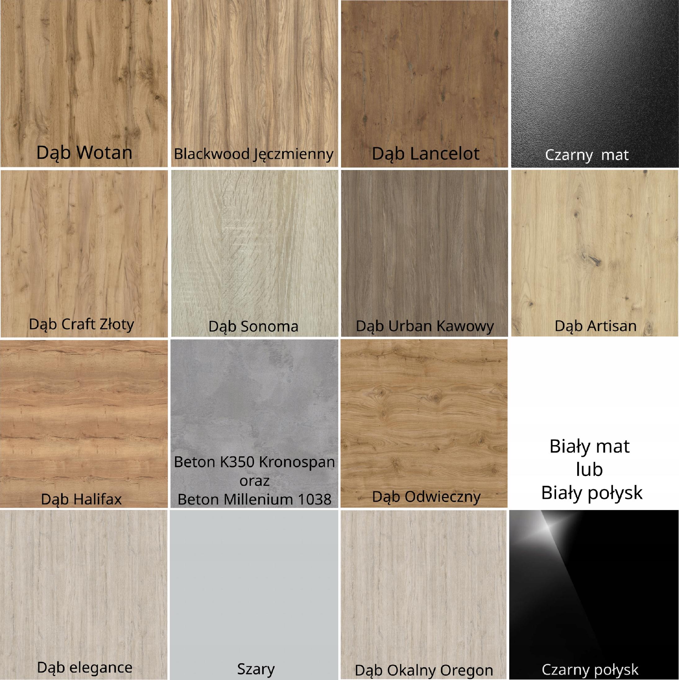 dostępne kolory blatów – industrialove