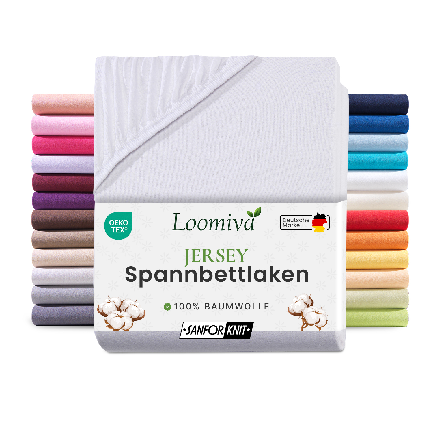 Jersey Spannbettlaken 140gsm | 100% Baumwolle | 3 Größen, 28 Farben