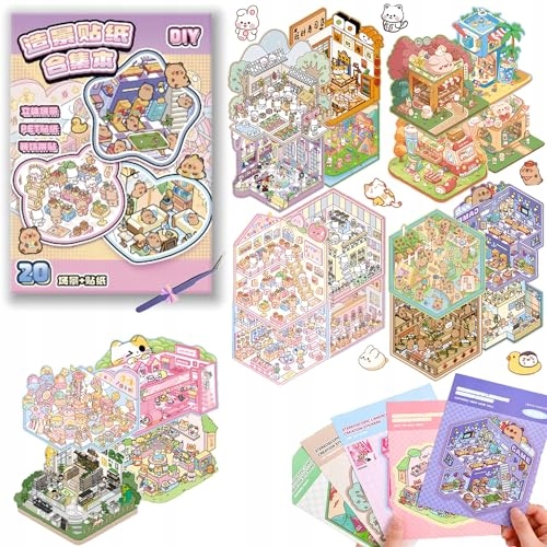 20x Scena Naklejki 3d Diy Antystresowe Wyklejanki Domek Pokoj Roombox Do