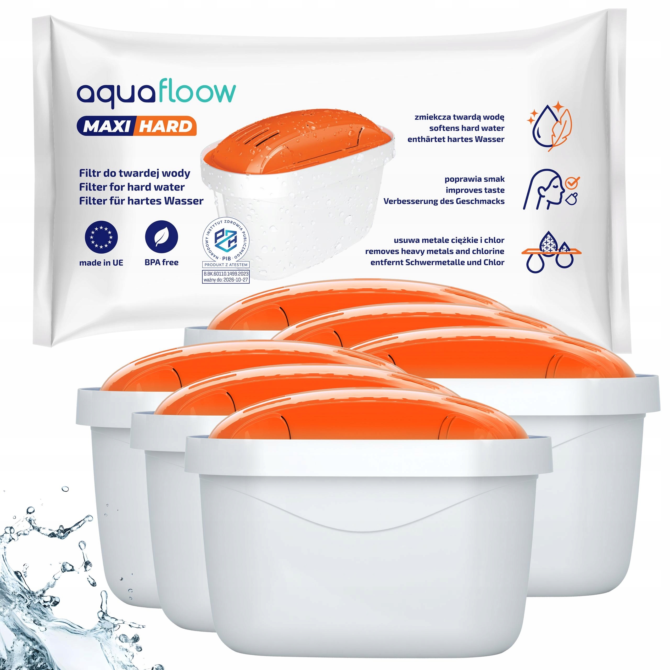 2x Aquafloow Maxi Hard Filtr Do Wody Do Dzbanek Filtrujacy Do Twardej Wody