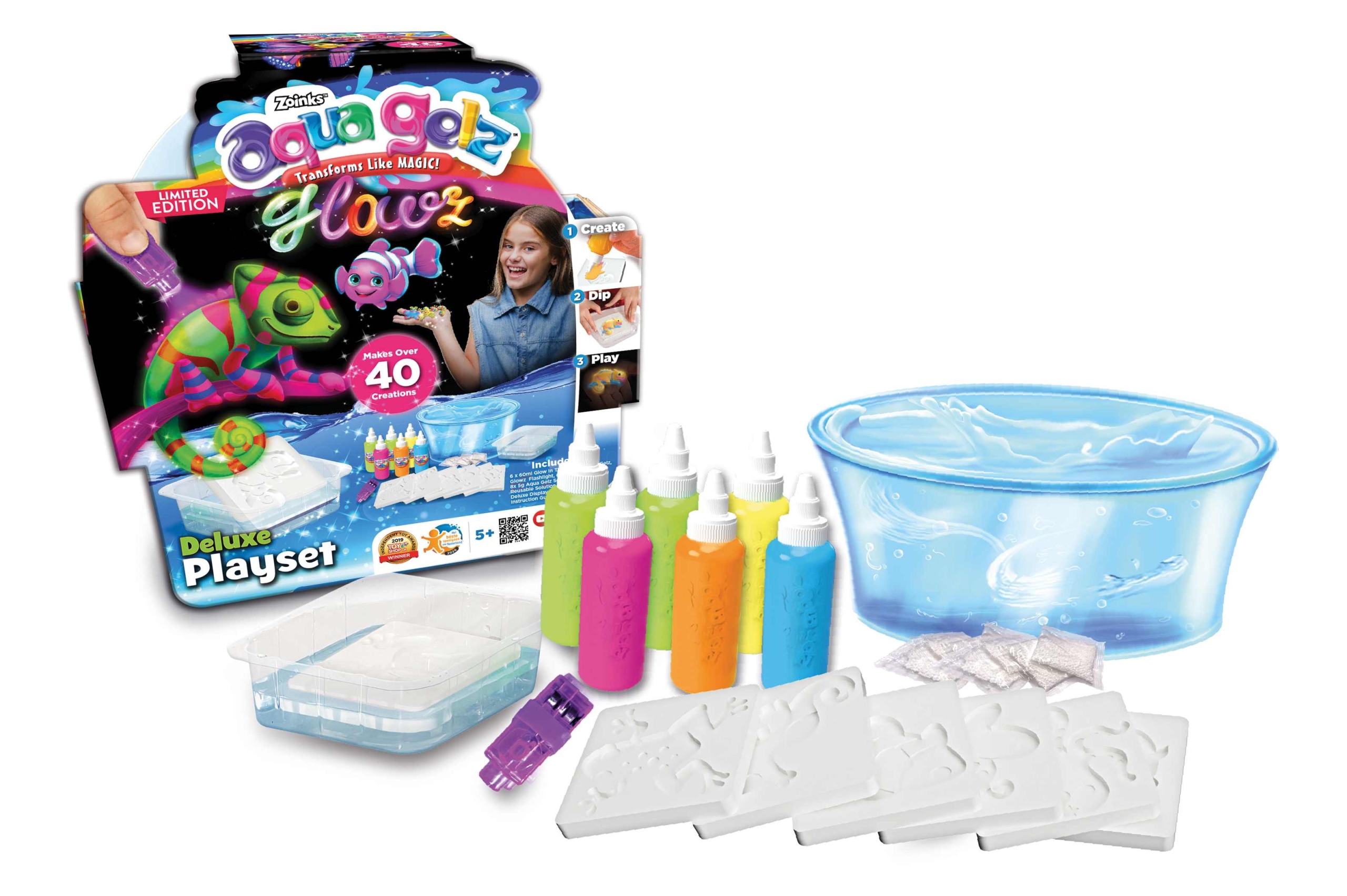 2x Aqua Gelz Kreatywny Zestaw 6 Zeli Swiecacy W Ciemnosciach Deluxe Simba