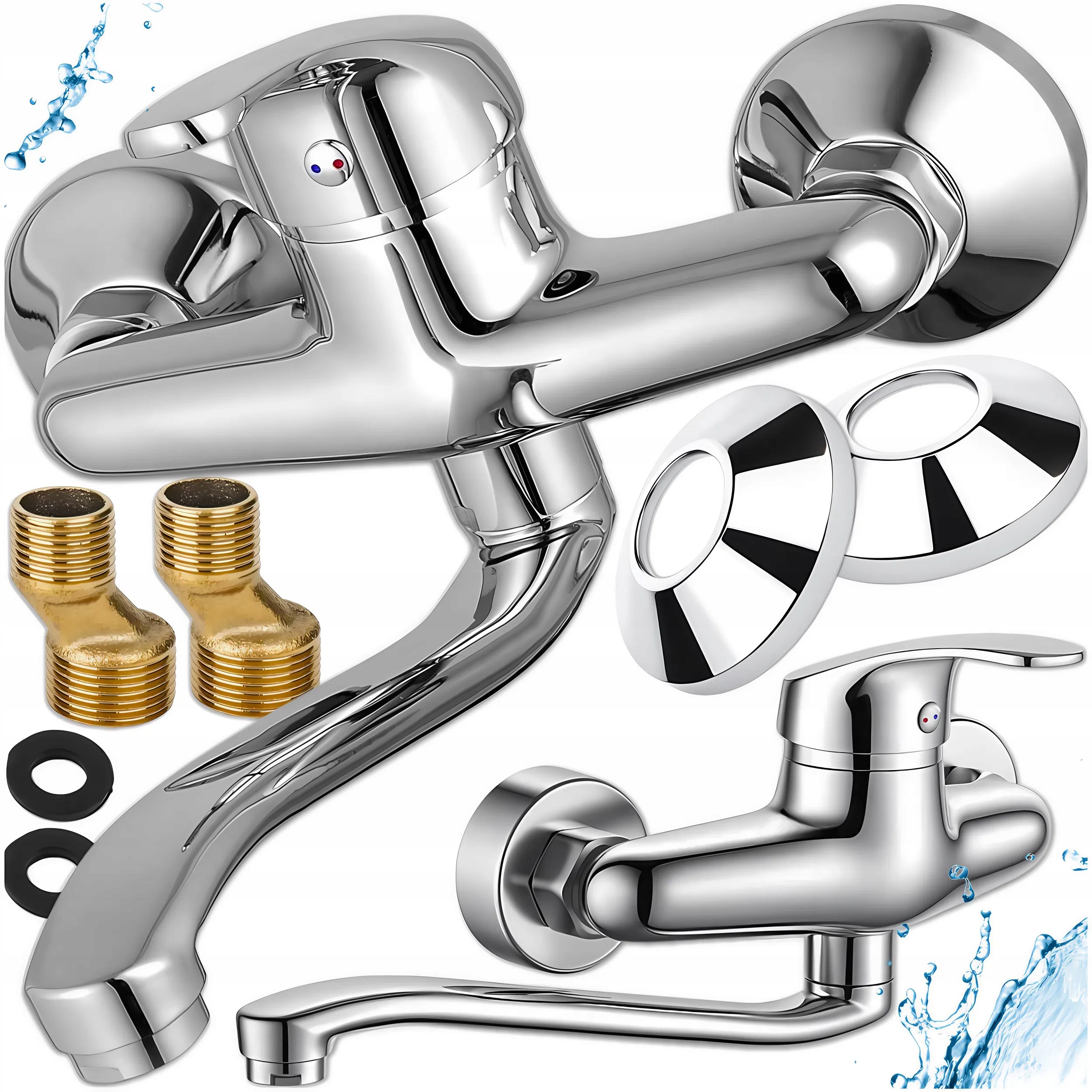 2x Bateria Scienna Jednouchwytowa Memflow Obrotowa Wylewka 360 Chrom