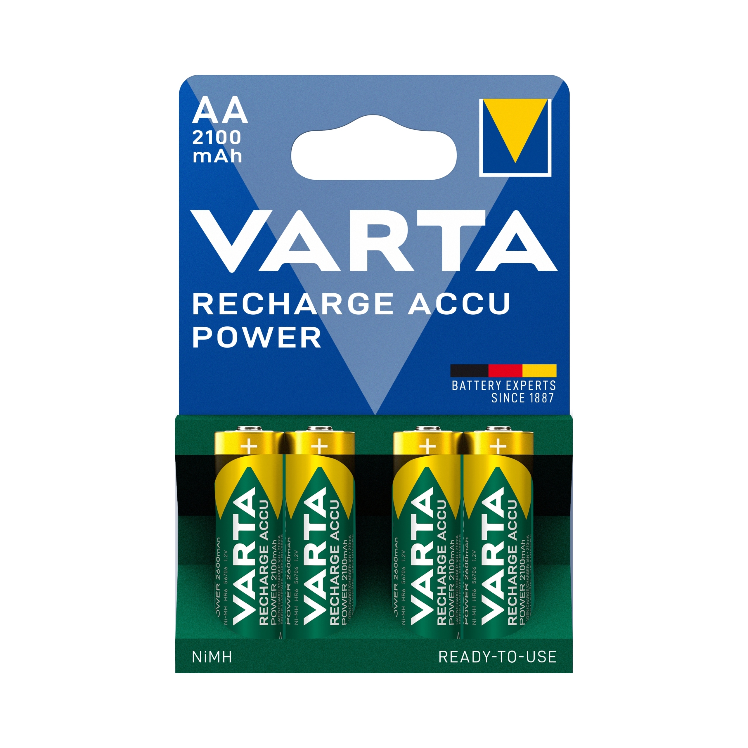 2x 4 Akumulatorki Varta Ready2use R6 Aa Ni Mh 2100 Mah