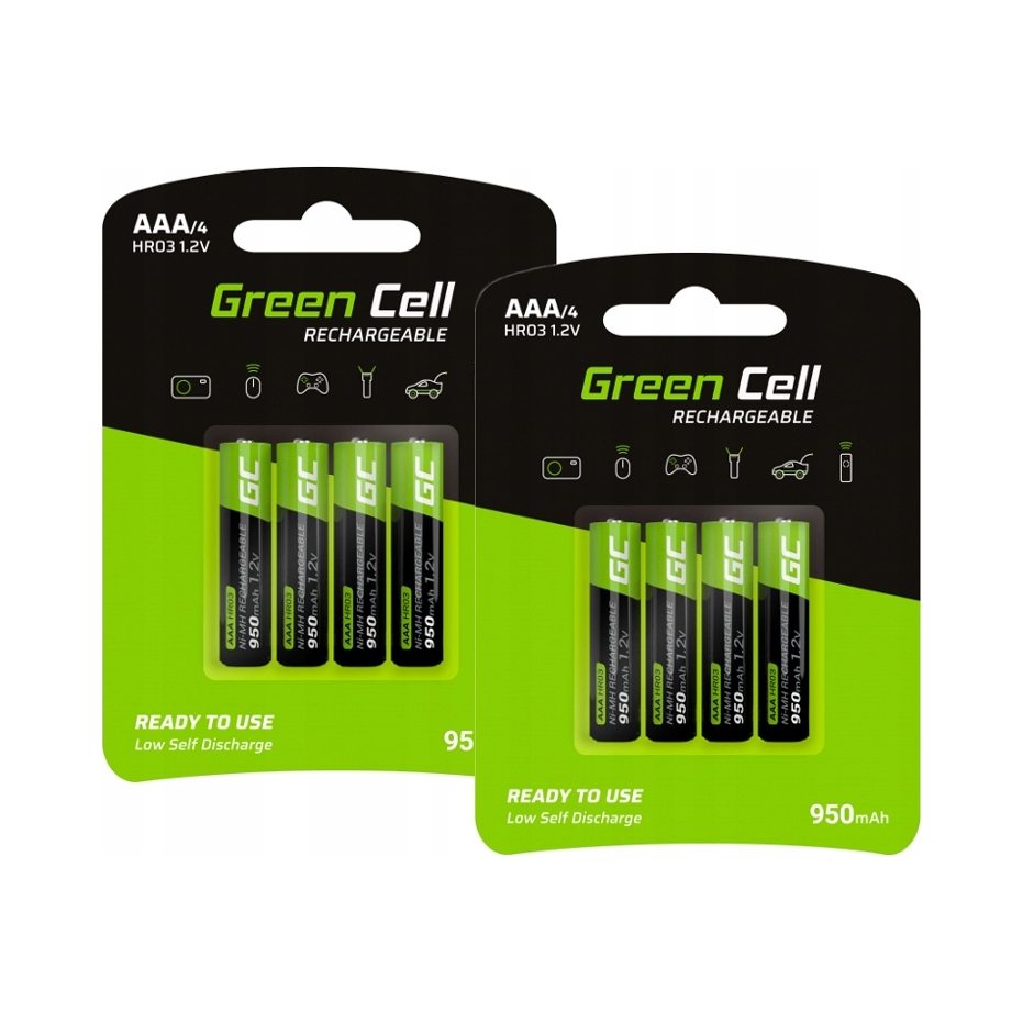 2x 8x Akumulatory Paluszki Green Cell R03 Aaa 950mah