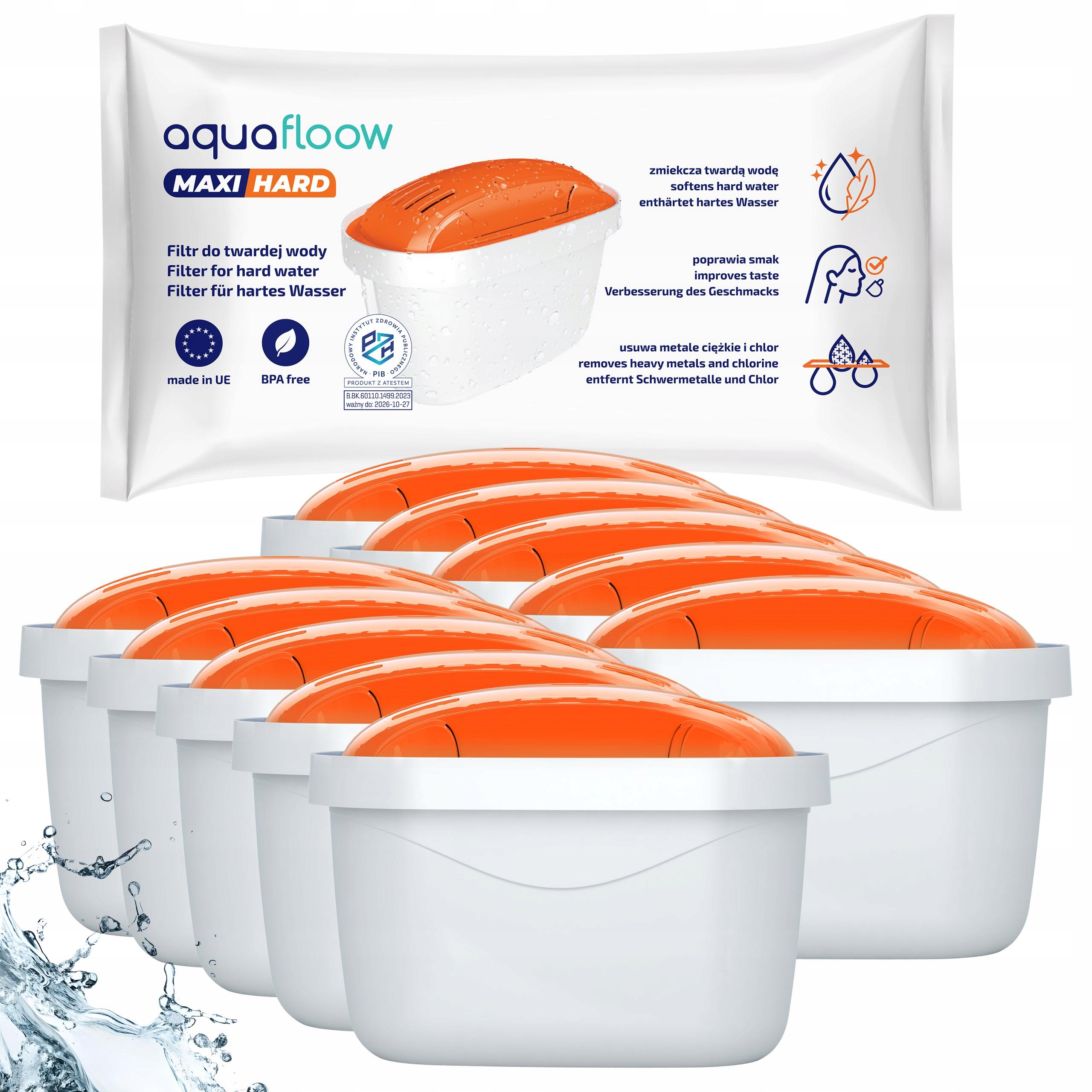 2x Aquafloow Maxi Hard Filtr Do Wody Do Dzbanek Filtrujacy Do Twardej Wody