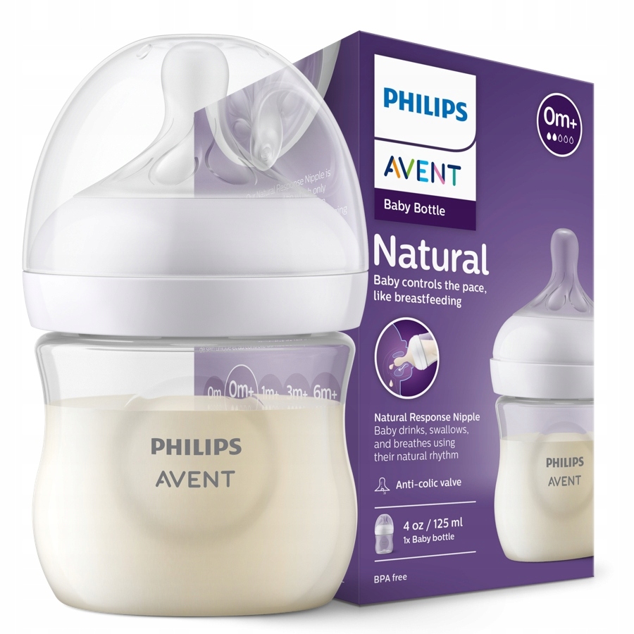2x Avent Butelka Natural Response 125 Ml Antykolkowa Smoczek 0m Scy900 01