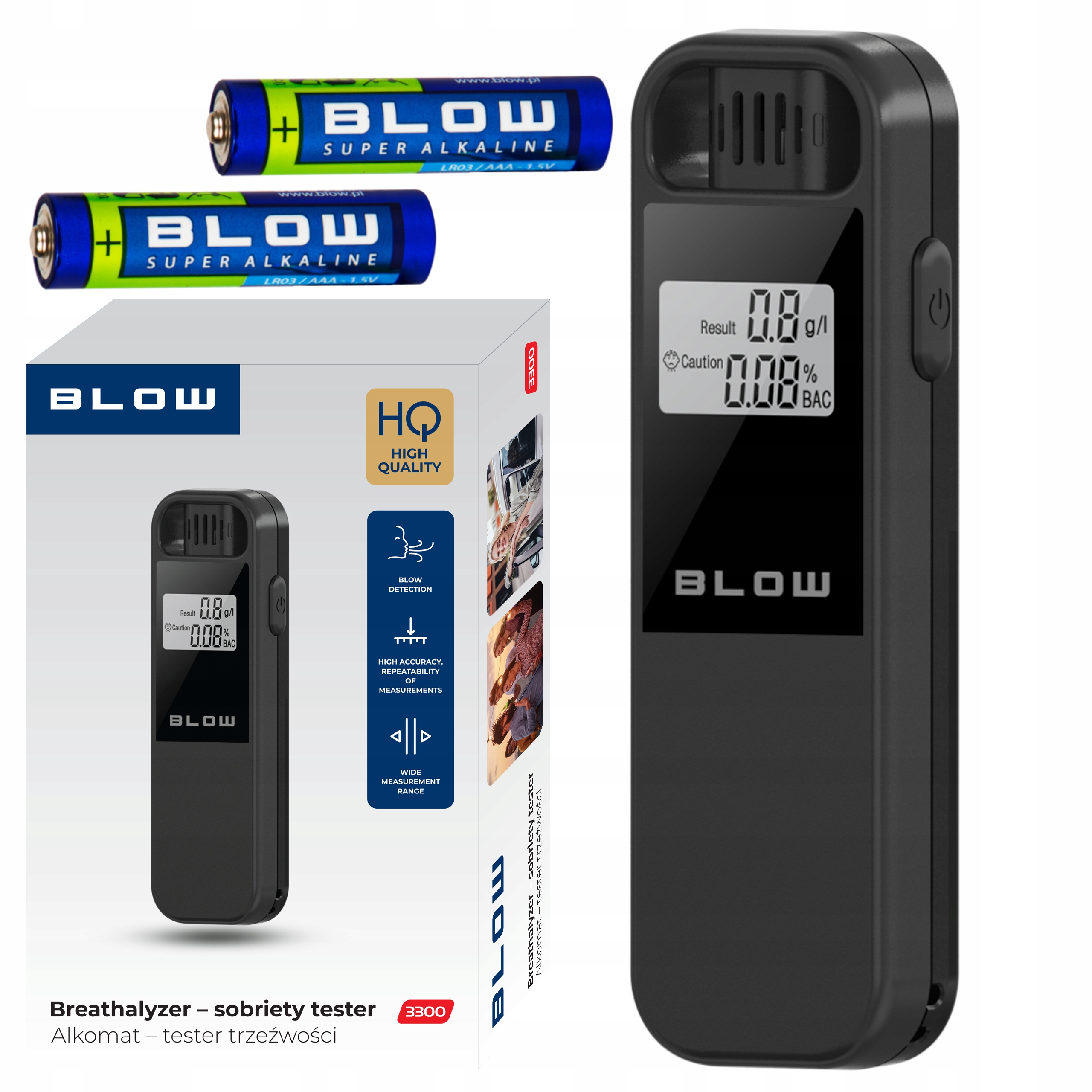 2x Alkomat półprzewodnikowy Blow 3300 czarny