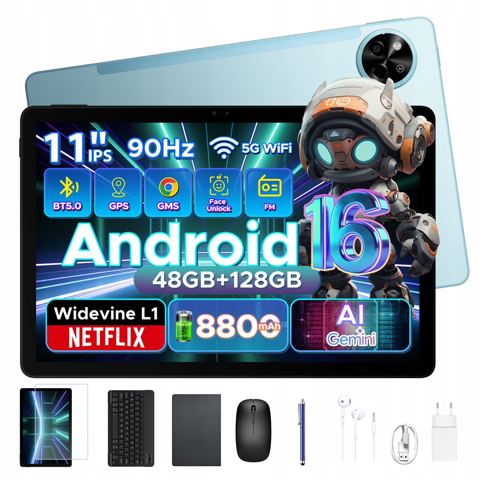 2x Aorlym Ap11 11 Android16 48 128gb 8800mah Klawiatura 13mp Tablet 5g Wi F