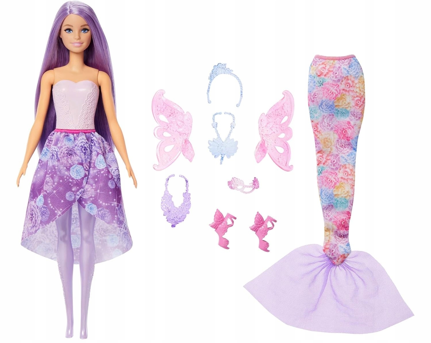 2x Barbie Jcp74 Magiczna Lalka Wrozka Ksiezniczka Syrenka Z Ubrankami