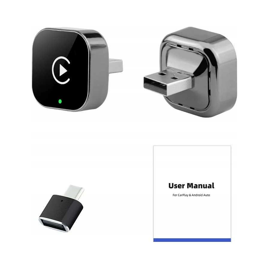 2x Adapter Samochodowy 2w1 Do Bezprzewodowego Carplay Na Apple Ios Android
